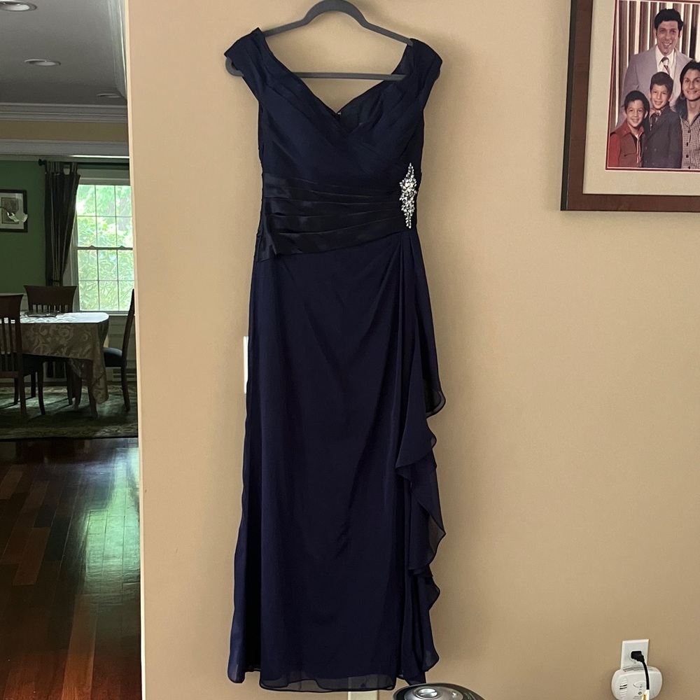 Sophisticated Navy Maxi Dress with Embellishment Mother of the Groom